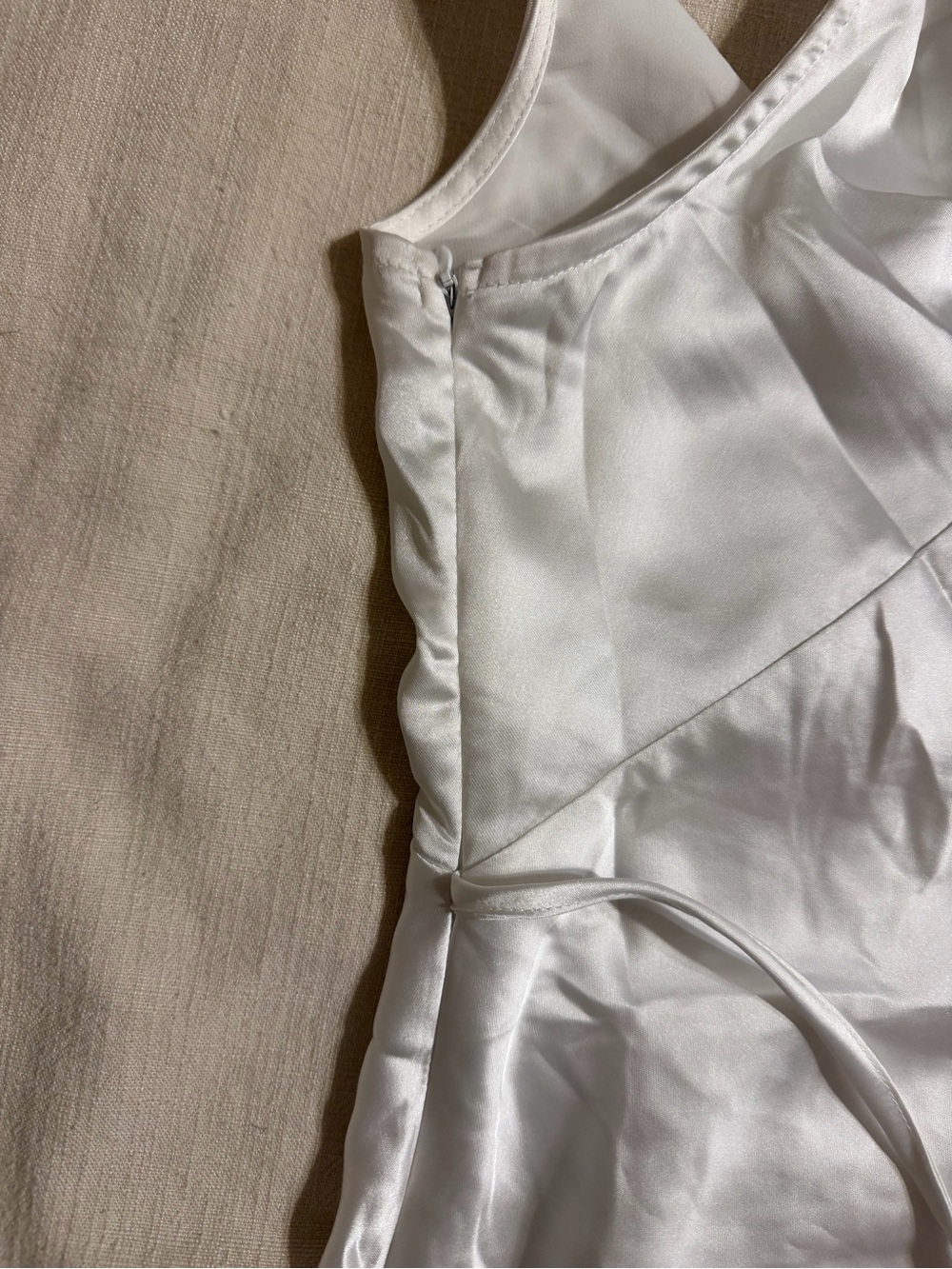 Princess Poly “Nellie” Satin White V-Neck Mini Slip Dress - Picture 7 of 8